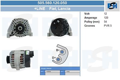 Bv Psh Generator [Hersteller-Nr. 505.560.120.050] für Alfa Romeo, Fiat, Lancia von BV PSH