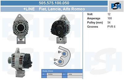 Bv Psh Generator [Hersteller-Nr. 505.575.100.050] für Alfa Romeo, Fiat, Lancia von BV PSH