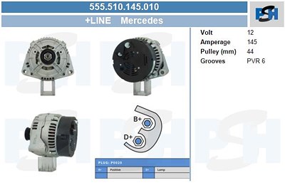 Bv Psh Generator [Hersteller-Nr. 555.510.145.010] für Mercedes-Benz von BV PSH