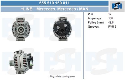 Bv Psh Generator [Hersteller-Nr. 555.519.150.011] für Mercedes-Benz von BV PSH