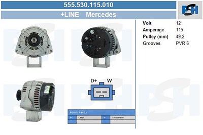 Bv Psh Generator [Hersteller-Nr. 555.530.115.010] für Mercedes-Benz von BV PSH