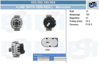 Bv Psh Generator [Hersteller-Nr. 555.592.180.004] für Mercedes-Benz von BV PSH