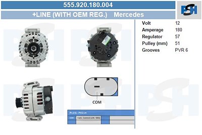 Bv Psh Generator [Hersteller-Nr. 555.920.180.004] für Mercedes-Benz von BV PSH