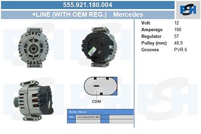 Bv Psh Generator [Hersteller-Nr. 555.921.180.004] für Mercedes-Benz von BV PSH