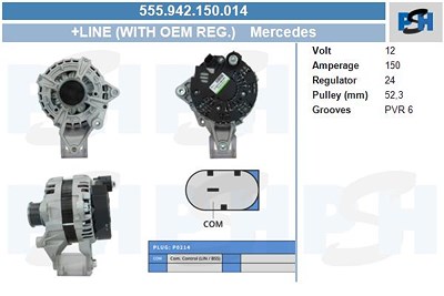 Bv Psh Generator [Hersteller-Nr. 555.942.150.014] für Mercedes-Benz von BV PSH