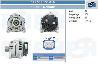 Bv Psh Generator [Hersteller-Nr. 575.568.150.010] für Renault, Dacia von BV PSH