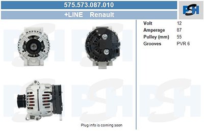 Bv Psh Generator [Hersteller-Nr. 575.573.087.010] für Renault von BV PSH