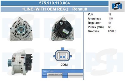 Bv Psh Generator [Hersteller-Nr. 575.910.110.004] für Renault von BV PSH