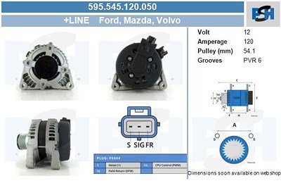 Bv Psh Generator [Hersteller-Nr. 595.545.120.050] für Ford, Mazda, Volvo von BV PSH