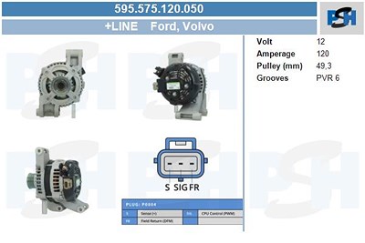 Bv Psh Generator [Hersteller-Nr. 595.575.120.050] für Ford, Volvo von BV PSH