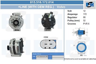 Bv Psh Generator [Hersteller-Nr. 815.516.172.014] für Volvo von BV PSH