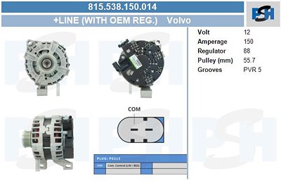 Bv Psh Generator [Hersteller-Nr. 815.538.150.014] für Volvo von BV PSH