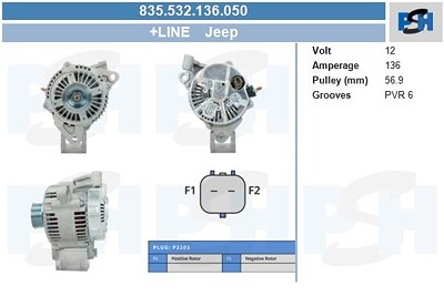 Bv Psh Generator [Hersteller-Nr. 835.532.136.050] für Jeep von BV PSH