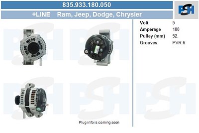 Bv Psh Generator [Hersteller-Nr. 835.933.180.050] für Chrysler, Jeep, Lancia von BV PSH