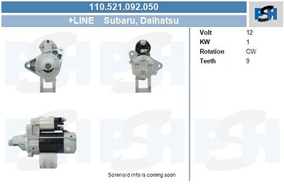 Bv Psh Starter [Hersteller-Nr. 110.521.092.050] für Daihatsu, Subaru von BV PSH