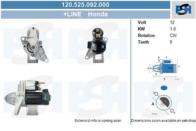 Bv Psh Starter [Hersteller-Nr. 120.525.092.000] für Honda von BV PSH