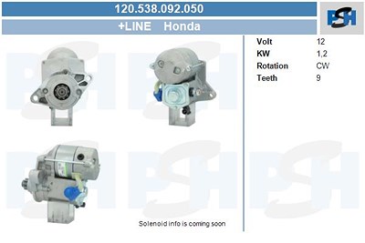 Bv Psh Starter [Hersteller-Nr. 120.538.092.050] für Honda von BV PSH