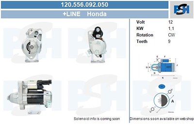 Bv Psh Starter [Hersteller-Nr. 120.556.092.050] für Honda von BV PSH