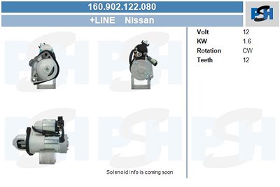 Bv Psh Starter [Hersteller-Nr. 160.902.122.080] für Nissan von BV PSH