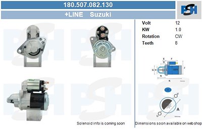 Bv Psh Starter [Hersteller-Nr. 180.507.082.130] für Subaru, Suzuki von BV PSH