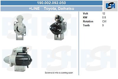 Bv Psh Starter [Hersteller-Nr. 190.002.092.050] für Toyota von BV PSH