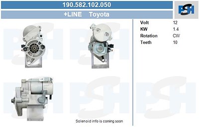 Bv Psh Starter [Hersteller-Nr. 190.582.102.050] für Toyota von BV PSH