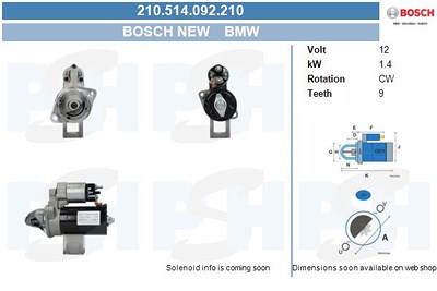 Bv Psh Starter [Hersteller-Nr. 210.514.092.210] für BMW von BV PSH