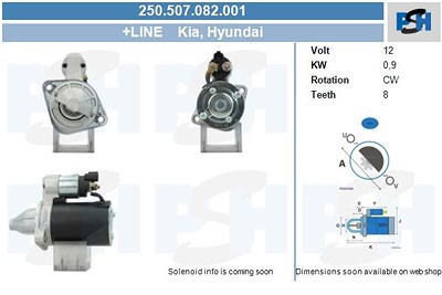 Bv Psh Starter [Hersteller-Nr. 250.507.082.001] für Hyundai, Kia von BV PSH