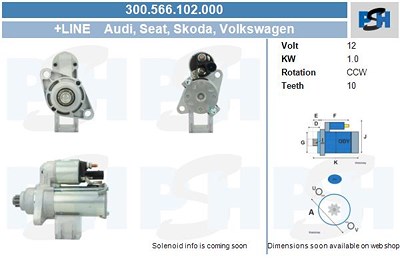 Bv Psh Starter [Hersteller-Nr. 300.566.102.000] für Audi, Seat, Skoda, VW von BV PSH