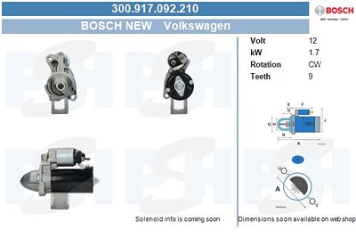 Bv Psh Starter [Hersteller-Nr. 300.917.092.210] für VW von BV PSH