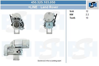 Bv Psh Starter [Hersteller-Nr. 450.525.103.050] für Land Rover von BV PSH