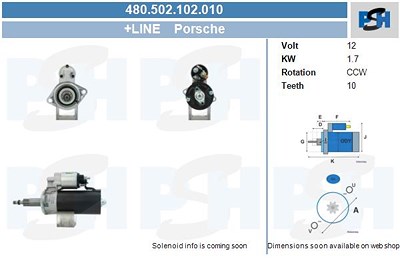Bv Psh Starter [Hersteller-Nr. 480.502.102.010] für Porsche von BV PSH