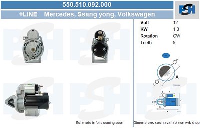 Bv Psh Starter [Hersteller-Nr. 550.510.092.000] für Mercedes-Benz von BV PSH