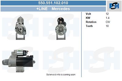 Bv Psh Starter [Hersteller-Nr. 550.551.102.010] für Mercedes-Benz von BV PSH