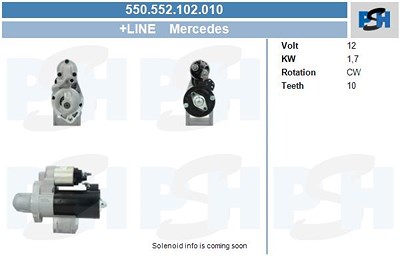 Bv Psh Starter [Hersteller-Nr. 550.552.102.010] für Mercedes-Benz von BV PSH