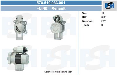 Bv Psh Starter [Hersteller-Nr. 570.519.083.001] für Dacia, Renault von BV PSH