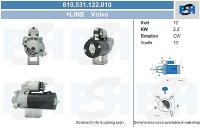 Bv Psh Starter [Hersteller-Nr. 810.531.122.010] für Volvo von BV PSH