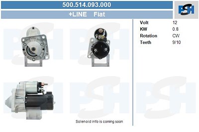 Bv Psh Anlasser [Hersteller-Nr. 500.514.093.000] für Fiat von BV PSH