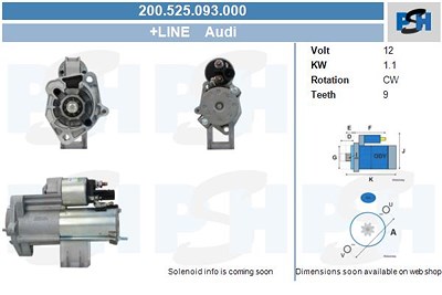 Bv Psh Starter [Hersteller-Nr. 200.525.093.000] für Audi, Seat von BV PSH