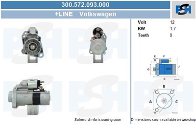 Bv Psh Starter [Hersteller-Nr. 300.572.093.000] für Audi, VW von BV PSH