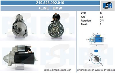 Bv Psh Starter [Hersteller-Nr. 210.528.092.010] für BMW von BV PSH