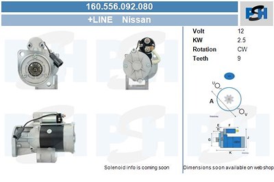 Bv Psh Starter [Hersteller-Nr. 160.556.092.080] für Nissan von BV PSH