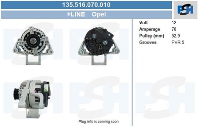 Bv Psh Generator [Hersteller-Nr. 135.516.070.010] für Opel von BV PSH