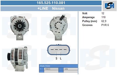 Bv Psh Generator [Hersteller-Nr. 165.525.110.081] für Nissan von BV PSH