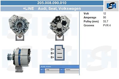 Bv Psh Generator [Hersteller-Nr. 205.008.090.010] für Audi, VW von BV PSH