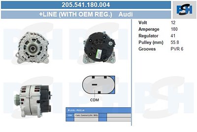 Bv Psh Generator [Hersteller-Nr. 205.541.180.004] für Audi von BV PSH