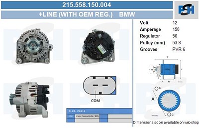 Bv Psh Generator [Hersteller-Nr. 215.558.150.004] für BMW von BV PSH