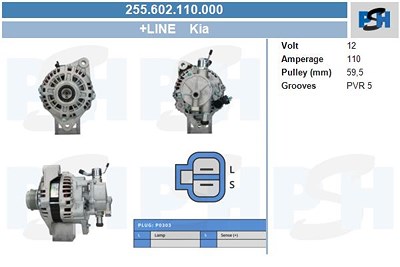 Bv Psh Generator [Hersteller-Nr. 255.602.110.000] für Hyundai, Kia von BV PSH