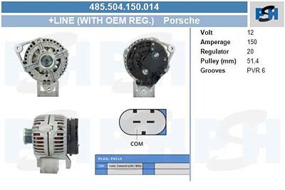 Bv Psh Generator [Hersteller-Nr. 485.504.150.014] für Porsche von BV PSH