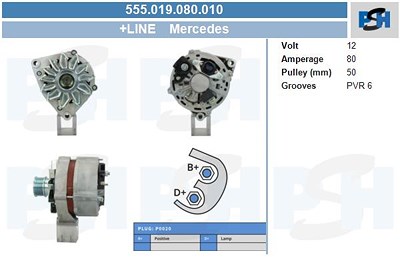 Bv Psh Generator [Hersteller-Nr. 555.019.080.010] für Mercedes-Benz von BV PSH
